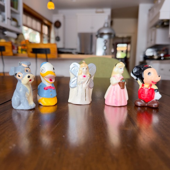 Vintage Disney Candles Set Mickey Donald The Tramp Princess Fairy - Picture 13 of 13